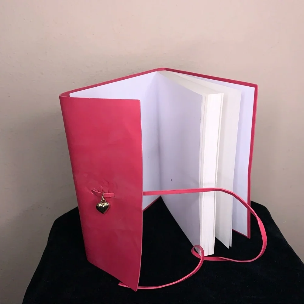 Fuchsia Pink Boho Journal Leather Fold Over Mandala Bohemian Travel Hippie